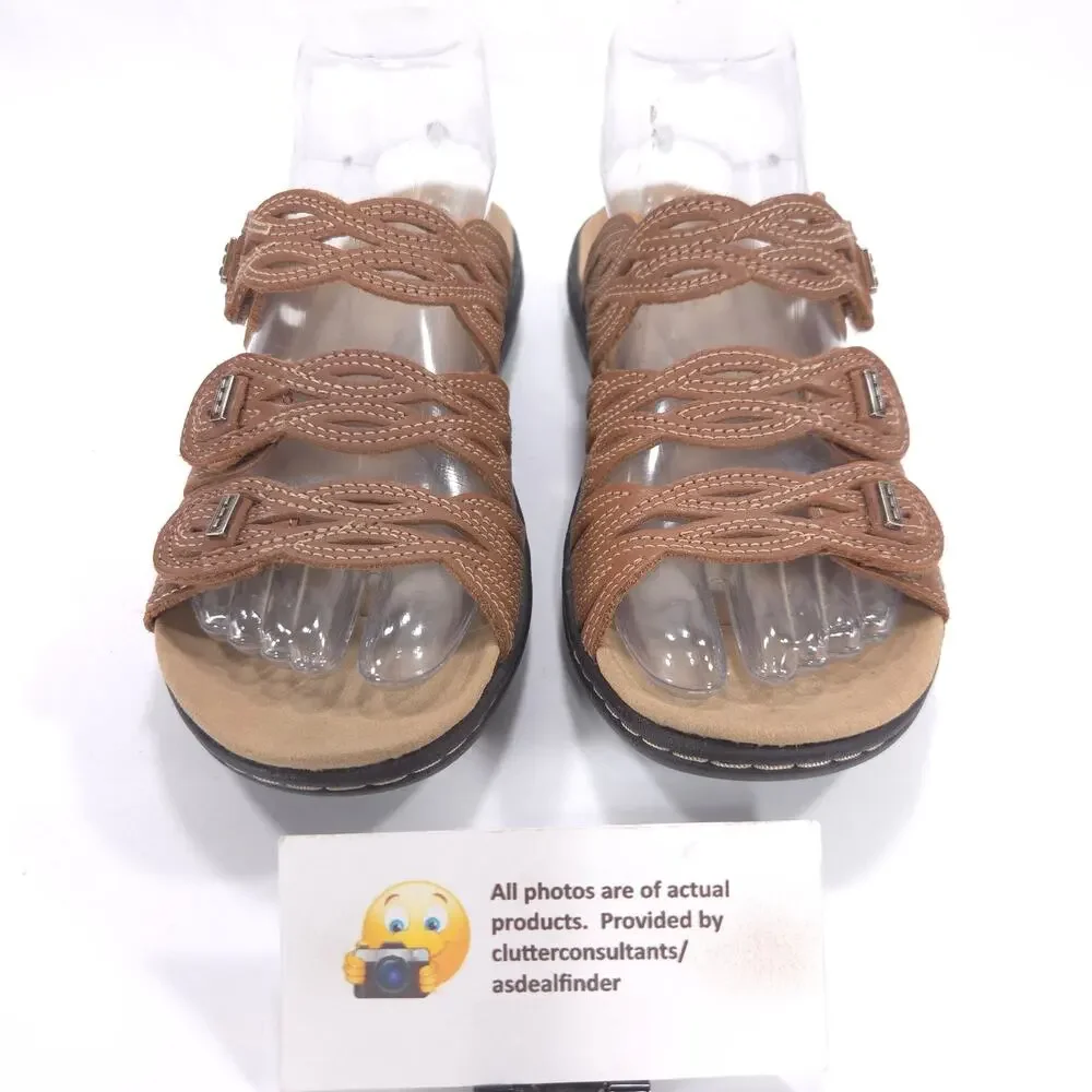 Clarks Collection 3 Strap Casual Sandal Womens Size 6 26710 Brown Black